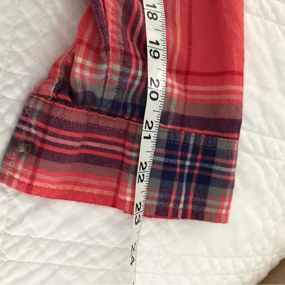 EUC 2 Women’s Cotton Plaid Plaid Flannel Shirts (Abercrombie & Eddie Bauer) - Picture 8 of 16